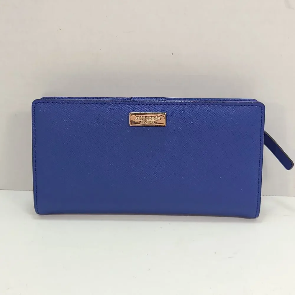 Kate Spade New York Leather Bifold Leather Wallet Blue
